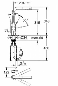 Смеситель для кухонной мойки Grohe Essence New 30270A00 / 30270AL0 / 30270BE0 / 30270DA0 / 30270DL0 / 30270GL0 / 30270GN0, темный графит глянец