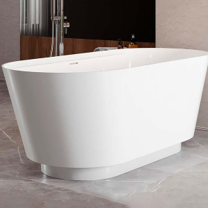 Ванна из искусственного камня Belux Ариэль с подсветкой белый матовый Solid Surface, 170х75
