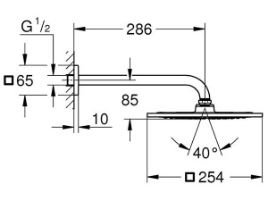 Верхний душ Grohe Rainshower F-series 10" 26070000