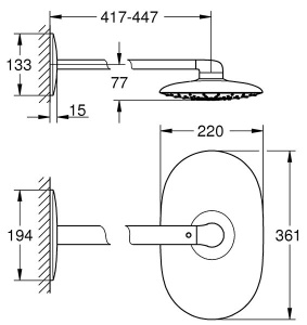 Верхний душ Grohe Rainshower Mono 360 26450000