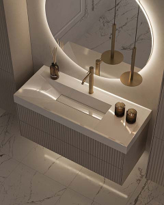 Умывальник Belux Триумф 850-01 / 850-02 / 1000-01 / 1000-02 / 1200-01 / 1200-02 Solid Surface, 100х50 чаша слева