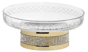 Мыльница Boheme Royal Cristal 10930-G / 10930-G-B, прозрачный, золото, белые кристаллы