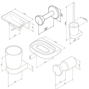 Набор аксессуаров для ванной комнаты AM.PM Sensation AK30D0306W