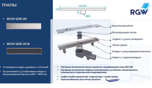 Душевой трап RGW SDR-20B, 60 см