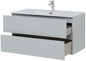 Комплект мебели Aquanet Алвита new 90 / 100 2 ящика серый, 100, серый