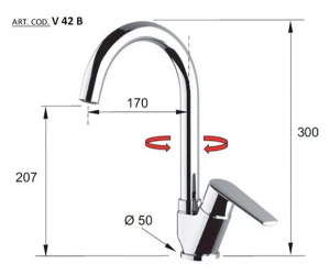 Смеситель для кухонной мойки Remer Vanity V42B