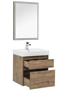 Комплект мебели Aquanet Nova Lite 60 / 75 / 85 / 100 2 ящика дуб рустикальный, 60, дуб рустикальный