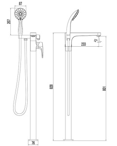 Смеситель для ванны Lemark Shift LM4344C