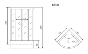 Душевая кабина Timo Standart T-6600 B, 100х100, прозрачный