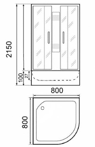 Душевая кабина Parly F811, 80х80, матовый