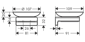 Мыльница Hansgrohe AddStoris 41746670 / 41746000, матовый, хром