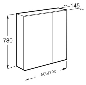 Шкаф-зеркало Roca Ronda антрацит 60 / 70, 60х78, антрацит