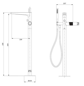 Смеситель для ванны Omnires Contour CT8033AT