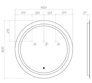 Зеркало Vigo Holly Classic 600 / 700 / 800 / 1000, 60х60