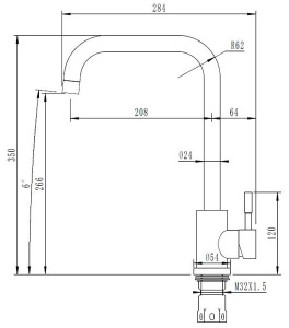 Смеситель для кухонной мойки Arfeka AF SD-01SS304 Black Grafit
