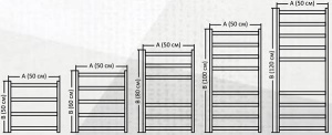 Полотенцесушитель Stinox Verona нижнее подключение, 50х50 4 перекладины 1, 2 дюйма