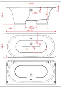 Ванна из искусственного камня Astra-form Прима белая, 185х90