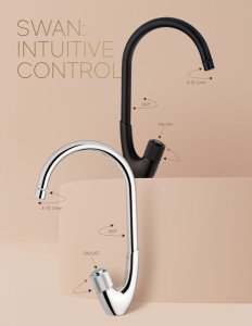 Смеситель для кухонной мойки Rubineta Swan-33 (BK) SW0068