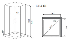 Душевая кабина Timo ILMA 101, 100х100, прозрачный