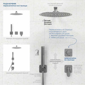 Смеситель встраиваемый WasserKraft A264 (2 функции)