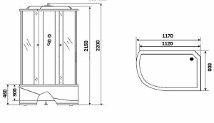 Душевая кабина Niagara Ultra NG-910-01, 120х80/тонированный