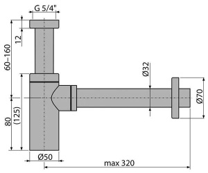 Сифон для умывальника Grocenberg GB210 черный матовый