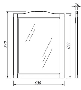 Зеркало Caprigo Genova 65 34430, 63х83, серый L667