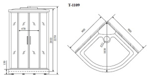 Душевая кабина Timo Standart T-6609 S / T-6601 S, 90х90, прозрачный