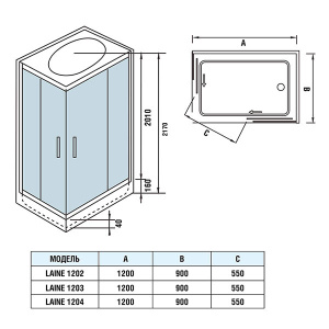 Душевая кабина WeltWasser WW500 Laine 1204