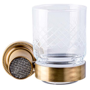 Стакан Boheme Royal Cristal 10924-BR / 10924-BR-B, прозрачный, бронза, белые кристаллы