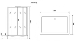 Душевая кабина Niagara NG-6012-01QL / NG-6012-01QR, 120х80, прозрачный