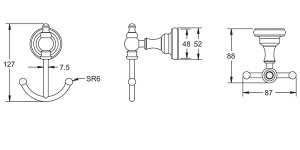 Крючок Rose RG1121Q двойной