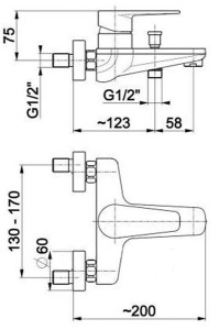 Смеситель для ванны Armatura Halit 4824-010-00