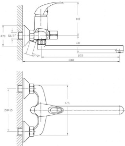 Смеситель для ванны Haiba HB2215