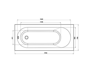 Ванна из искусственного камня BAS Марбея белая матовая Solid Surface