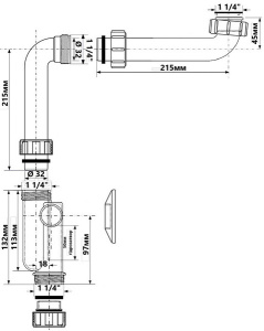 Сифон для умывальника McAlpine HC13SPS-X32PF