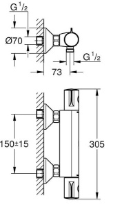 Смеситель для душа Grohe Grohtherm 800 34558000 термостатический