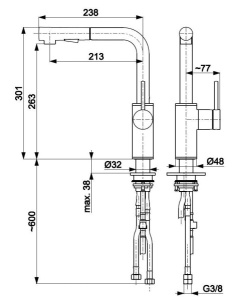 Смеситель для кухонной мойки Armatura Duero Basic 6623-110-22