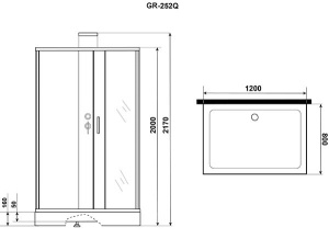 Душевая кабина Grossman Elegans GR252Q, 120х80, прозрачный