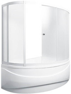 Душевая шторка на ванну 1Marka Catania, 150х100 прозрачный, белый