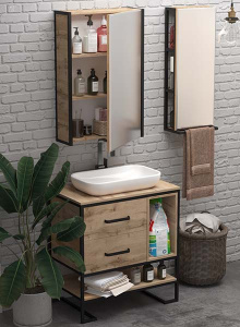 Шкаф-зеркало 1Marka Grunge Loft 60П