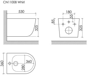 Подвесное биде CeramicaNova Whirl CN11008