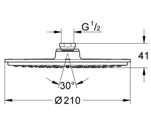 Верхний душ Grohe Rainshower Cosmopolitan 210 2836800E