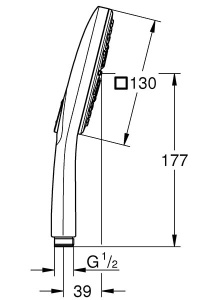 Душевая лейка Grohe Rainshower SmartActive Cube 130 26582000 / 26582DC0, хром