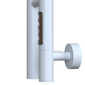 Полотенцесушитель Gloss&Reiter Э2 DUOFIT.E2.L.25x140.H4.White-Wood электрический (таймер), 12х130 2 секции 4 крючка, белый, дерево