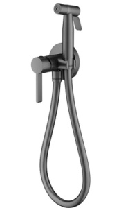 Смеситель встраиваемый Splenka S221.52.06 / S221.52.09 с гигиеническим душем, графит матовый