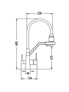Смеситель для кухонной мойки Rose R558C под фильтр