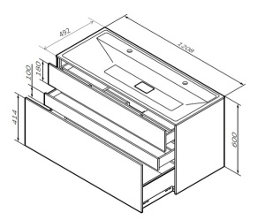 Тумба под умывальник AM.PM Inspire V2.0 M50AFHX1203EGM подвесная серый матовый, 120, серый матовый
