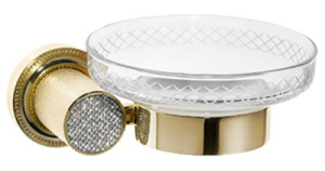Мыльница Boheme Royal Cristal 10923-G / 10923-G-B, прозрачный, золото, белые кристаллы
