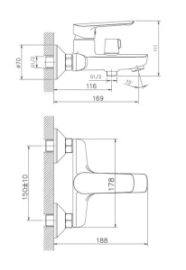 Смеситель для ванны Haiba HB60198